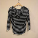 Market & Spruce NWT Striped Black and White Hoodie Photo 2