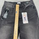 Simple Society  Jeans 9 Junior Black Straight Button Fly Ripped Raw Hem High Rise Photo 7