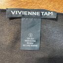 Vivienne Tam  Tunic‎ Top 3 (Large) Black 100% Silk Sheer Embroidery Slits Photo 8