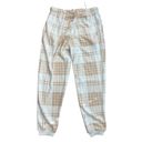 Aerie NWT  Snowed In Fuzzy Jogger Plaid Pant Size Small Tan Photo 4