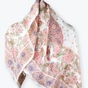 Vintage Silk Champagne Pink Square Women Scarf Photo 4