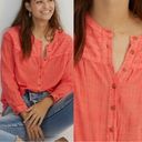 Pilcro  By Anthropologie Coral Mila Draped Button Down Blouse Size L Photo 1