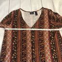 Daytrip  Boho Button Down Floral V-Neck Flowy Long Sleeve Top L Photo 9