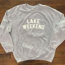 Chicka-d  Corded Crew Neck Pullover Sweatshirt Oversized “Lake Weekend” Med Photo 0