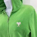 Juicy Couture Y2K Vintage  Apple Green Terrycloth Full Zip Hoodie Size L Tennis Photo 1