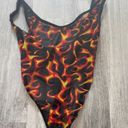 One Piece Hot Flames Sexy Sheer Thong Bodysuit/ Photo 2