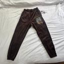 Boys Lie “only time will tell” brown velour velvet graphic jogger sweat pants M Photo 2