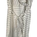 Market & Spruce  White Striped Annora Faux Wrap Sleeveless Knit Dress Women Sz L Photo 4