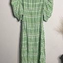 Cinq à Sept Cinq A Sept Dress Gia Plaid Puff Sleeve Green Midi Dress Size 6 Photo 8