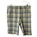 Krass&co New York  Green & Gray Plaid Bermuda Shorts Women's 16 Photo 0