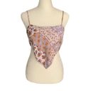 Princess Polly Light Pink Floral Handkerchief Open Back Tie Crop Top Tank Photo 1