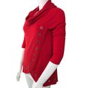 Multiples  Womens Size L Red Cowl Neck Sweater Grommet Wrap Detail 3/4 Sleeve Photo 4