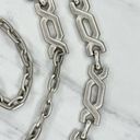 The Bar Silver Tone Metal Chain Link Belt OS One Size Photo 3