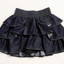 Japanese Y2K Kawaii Ruffle Tiered Layered Navy Blue Denim Mini Skirt Size XS Photo 1