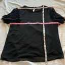 fab'rik  Black Shoulder Fringe Blouse Sz Small Photo 9