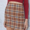 Brandy Melville John Galt Brown Plaid Cara Mini Skirt Photo 1
