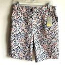 Bermuda Boden Floral Paisley Print High Waist  Lavender Shorts Size 8 NWT Photo 0