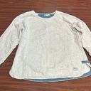 Orvis  Womens Size Large Cream Crew Pullover Sweatshirt With Fabric Patches Photo 0