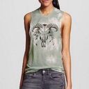 Fifth Sun Womens  Cow Skull Sleeveless Dye Dipped Top - Sz XS Photo 0