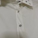 St. John  Sport Ivory White button down collared shirt eyelet hardware size small Photo 2