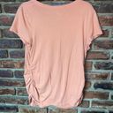 Isabel Maternity  Orange Short Sleeve Ruched T-Shirt Women's Size Large Photo 6