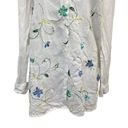 Allison Taylor  100% Linen Embroidered Floral Colorful Button Up Shirt size Large Photo 2