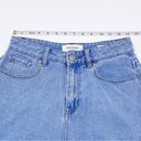 PacSun  Mom Shorts Medium Wash Blue Denim Cuffed High Waisted Jean Short Size 25 Photo 6