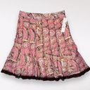 Dress Barn Pleated Skirt Paisley Pink Brown Knee Length NWT 8 Photo 0