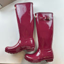 Hunter  Original Tall Gloss Rain Boots Purple Burgundy Magenta 6 Photo 4