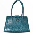 Liz Claiborne  Y2K Vintage Croc Embossed Leather Bow Tassel Purse Shoulder Bag Photo 0