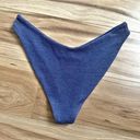 Beach Riot  | Blue Shimmer Sparkle Bikini Bottom High Cut | Size Large Photo 2