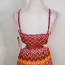 No Comment  Pink Orange Bodycon Dress Cutouts NWT Size Medium Pink Bodycon Dress Photo 5