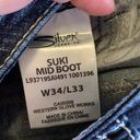 Silver Jeans 🚫SOLD🚫Silver Suki Darkwash Flared Jeans Size 34W/33L Photo 6