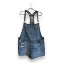 Natural Reflections Womens  Stretchy Distressed Denim Overall Shorts Size XXL Photo 1