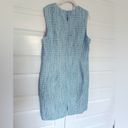 St. John ‎ Sequin Tweed Sheath Dress Knee Aqua Light Blue 14 Photo 6