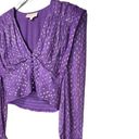 Rococo  Sand Button-Embellished Metallic Georgette Blouse in Purple/Gold Photo 7