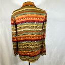 Coldwater Creek Earthone colors 100% Silk long sleeve button down top size small Photo 4