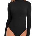 MANGOPOP NEW  Mock Turtle Neck Long Sleeve Ribbed Bodysuit S Photo 0