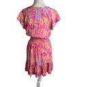 Rails  Tara Flutter Sleeve Smocked Waist Mini Dress in Passion Flower Size S NWT Photo 6