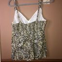 Tommy Bahama  Olive Branch Silk Blend Smocked Tank Top Green Size 10 Photo 1