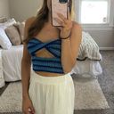 Handmade Crochet Twist Tube Top Blue Photo 0