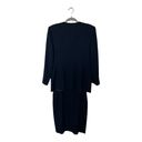 Oleg Cassini  Petite Women’s 10 Navy Long Sleeve Top and Skirt Suit Set Photo 1