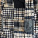 Ann Taylor  LOFT Madras Plaid Blue Navy Patchwork Mini Skirt Women's sz 0 Photo 1