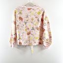 Parker Cinq a Sept  Sakura Floral Tie-Front Pullover Sweatshirt Pink Large Photo 11