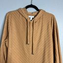 Nine West  Textured Pullover Hoodie Hooded Top Casual Tan XL Photo 2