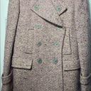 Coach | Wool Blend Tweed Peacoat Satin Detail Pink Beige Sz 4 Photo 5