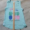 Simply Southern  Bless Your Heart USA Pineapple High/Low Tank Top Photo 4