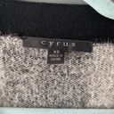 Cyrus Black And White Plaid Fuzzy Button Cardigan Photo 4