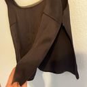 Akris  Satin Silk Scoop Neck Raw Hem Tank Blouse Black Size 4 Photo 9