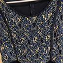 Rhapsody  Navy Blue & Gold Lace And Satin Fit and Flare Mini Dress size 3x Photo 2